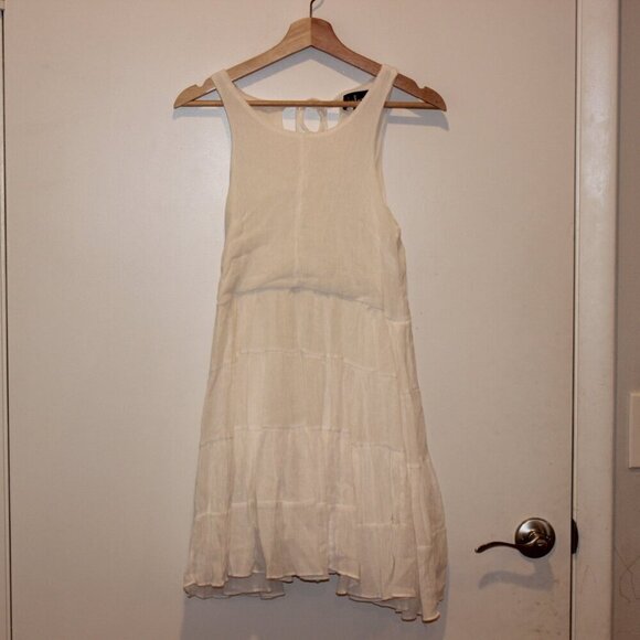 Lulus White Polyester Blend Sleeveless Knee Length Dress Women's Size S - Picture 3 of 10